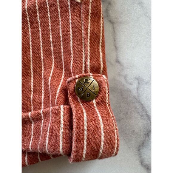 My Brother John boys size 7 burnt orange striped retro cotton Australian shorts - Picture 4 of 5